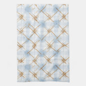 Linge De Cuisine Rayures Blanches Bleu Or (Vertical)