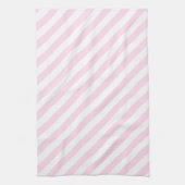 Linge De Cuisine Rayures blanches et rose-clair (Vertical)