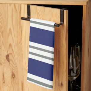 Linge De Cuisine Rayures Bleues et Blanches Côtières