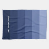 Linge De Cuisine Rayures Bleues Rétro avec un Nom Simple Sans Serif (Horizontal)