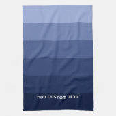 Linge De Cuisine Rayures Bleues Rétro avec un Nom Simple Sans Serif (Vertical)