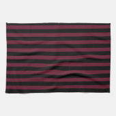 Linge De Cuisine Rayures bordeaux et noires (Horizontal)