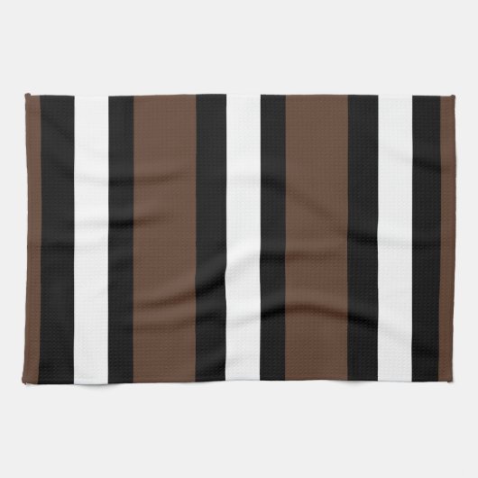 Linge De Cuisine rayures Brown, noir et blanc (Horizontal)