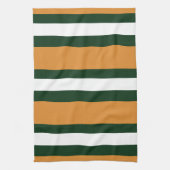 Linge De Cuisine rayures Brown, vert foncé et blanc (Vertical)