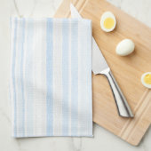 Linge De Cuisine Rayures carreaux bleu clair blanc (Quart Plié)