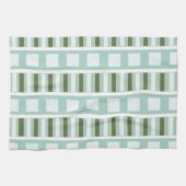 Linge De Cuisine Rayures carrées vert sarcelle (Horizontal)