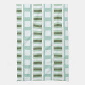 Linge De Cuisine Rayures carrées vert sarcelle (Vertical)