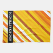 Linge De Cuisine Rayures Coucher du soleil-Inspirées de jaune, (Horizontal)