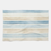 Linge De Cuisine Rayures Crème Bleu de Plage (Horizontal)