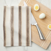 Linge De Cuisine Rayures crème marron (Quart Plié)