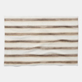 Linge De Cuisine Rayures crème marron (Horizontal)
