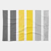 Linge De Cuisine Rayures d'aquarelle blanc gris jaune (Horizontal)