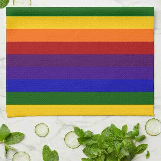 Linge De Cuisine Rayures d'arc-en-ciel (Plié)