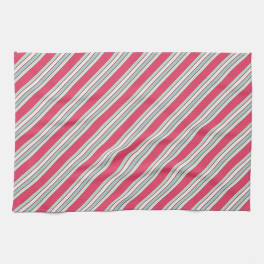Linge De Cuisine Rayures de bleu blanc et rose (Horizontal)