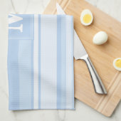 Linge De Cuisine Rayures de bleus layette de monogramme (Quart Plié)