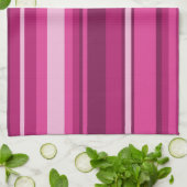 Linge De Cuisine Rayures de Fuschia (Plié)