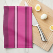 Linge De Cuisine Rayures de Fuschia (Quart Plié)