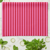 Linge De Cuisine Rayures de menthe rose et rouge (Plié)