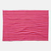 Linge De Cuisine Rayures de menthe rose et rouge (Horizontal)