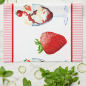 Linge De Cuisine Rayures de rose de crème glacée de parfait de (Plié)