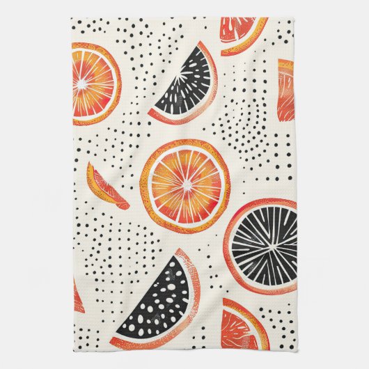 Linge De Cuisine Rayures de tranches de citron bold (2) (Vertical)