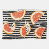 Linge De Cuisine Rayures de tranches de citrus gras (8) (Horizontal)