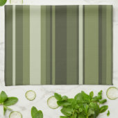 Linge De Cuisine Rayures de vert olive (Plié)