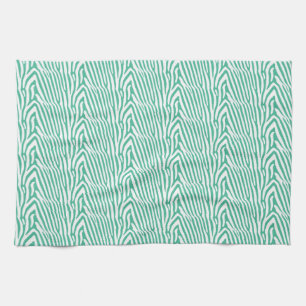 LINGE DE CUISINE RAYURES DE ZÈBRE TURQUOISE