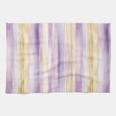 Linge De Cuisine Rayures d'iris à la crème violette   (Horizontal)