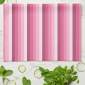 Linge De Cuisine Rayures d'ombre rose (Plié)