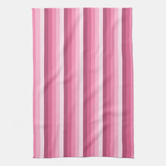 Linge De Cuisine Rayures d'ombre rose (Vertical)