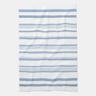 Linge De Cuisine Rayures doucement bleues et blanches d'aquarelle