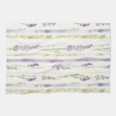 Linge De Cuisine Rayures Florales Vert Lilas (Horizontal)