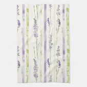 Linge De Cuisine Rayures Florales Vert Lilas (Vertical)