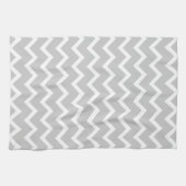 Linge De Cuisine Rayures grises et blanches de zigzag (Horizontal)
