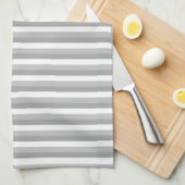 Linge De Cuisine Rayures grises et blanches. Modèle (Quart Plié)