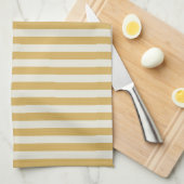 Linge De Cuisine Rayures Intemporelles Jaune Moutarde (Quart Plié)
