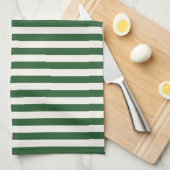 Linge De Cuisine Rayures intemporelles vert (Quart Plié)