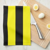 Linge De Cuisine Rayures jaunes et noires (Quart Plié)