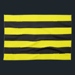 Linge De Cuisine Rayures jaunes et noires<br><div class="desc">Motif à bande horizontale jaune et noire</div>