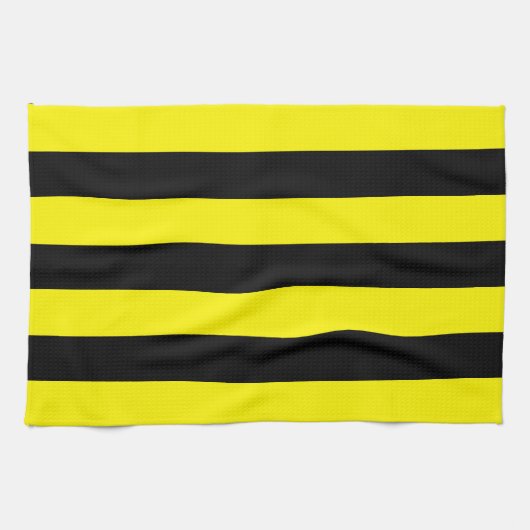 Linge De Cuisine Rayures jaunes et noires (Horizontal)