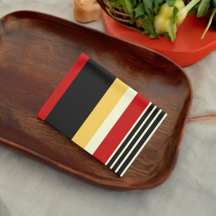 Linge De Cuisine Rayures jaunes, noires et rouges