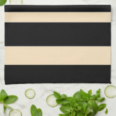Linge De Cuisine Rayures larges crème et noir (Plié)