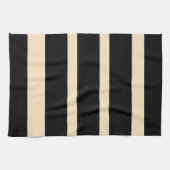 Linge De Cuisine Rayures larges crème et noir (Horizontal)