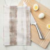 Linge De Cuisine Rayures Marron Rustique Sicile  (Quart Plié)