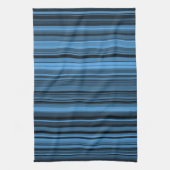 Linge De Cuisine Rayures Noir Bleu (Vertical)
