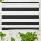 Linge De Cuisine Rayures noires (Plié)