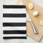 Linge De Cuisine Rayures noires (Quart Plié)