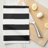 Linge De Cuisine Rayures noires et blanches de base (Quart Plié)
