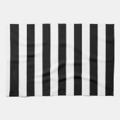 Linge De Cuisine Rayures noires et blanches de base (Horizontal)